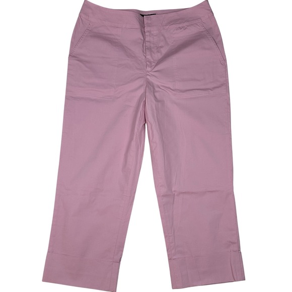 Lauren Ralph Lauren Pants - Ralph Lauren Cropped Pants Size 12 Pink Cotton‎ Blend Casual Trousers